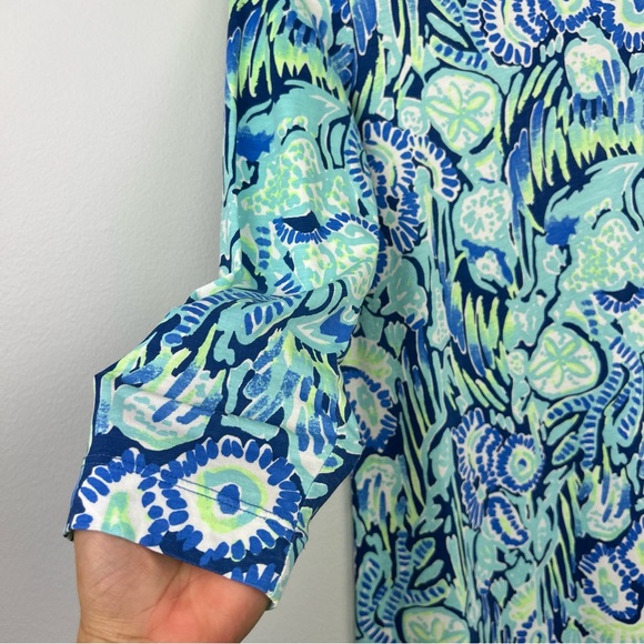 Lilly Pulitzer pima cotton 3/4 sleeve Marlowe dress Women's size S indigo sunset - Picture 7 of 14